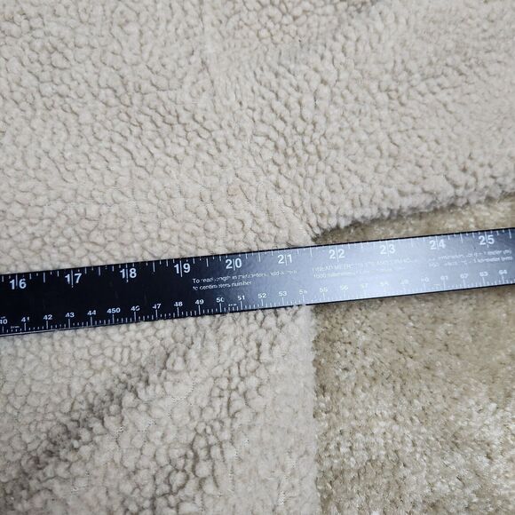 AMBIANCE OUTERWEAR Size L 1/4 Zip Camel Brown Sherpa Fleece Pullover - Picture 6 of 7